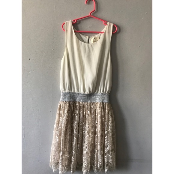 UO Fit & Flare mixed media lace dress - Picture 1 of 6